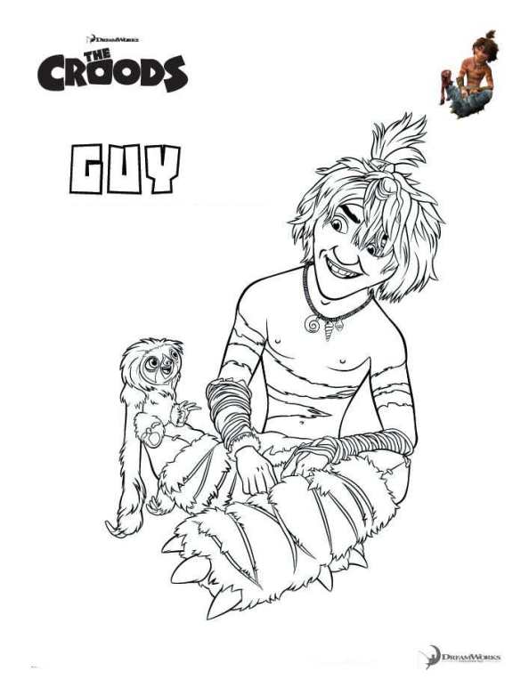 Plansa de colorat cu The Croods 24 17